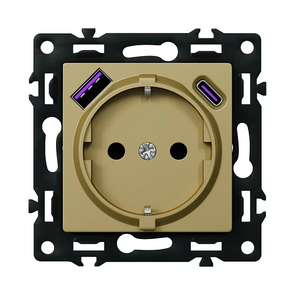 Розетка с зарядным устройством USB A+C F55 FORKEL